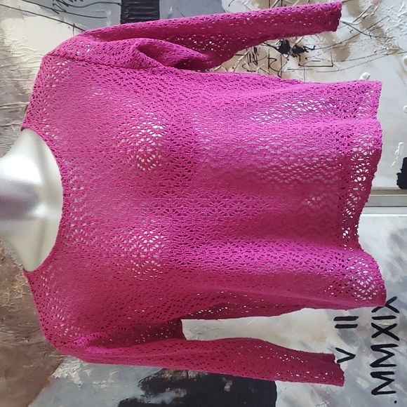 Vintage Crochet Long Sleeve Top Woman M/L - Picture 1 of 5